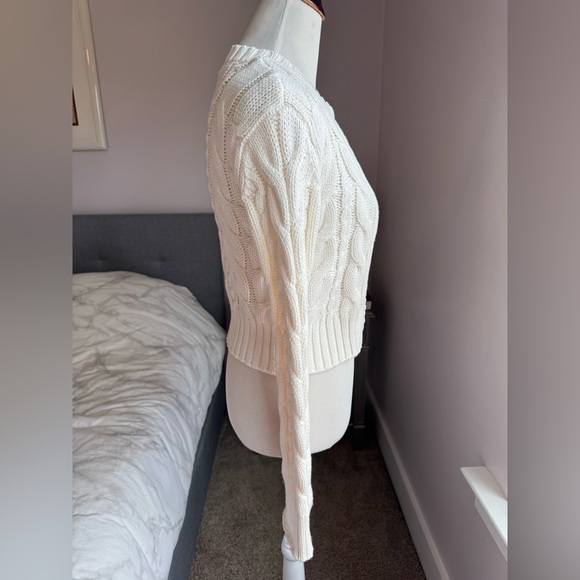 Abercrombie & Fitch Cream Cable Knit Cardigan - Picture 4 of 5